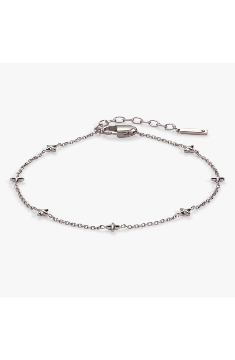 Alex and Ani Star Chain Anklet, Main, color, Silver