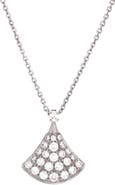 Pre-Owned Bvlgari Divas' Dream Pendant Necklace 18K White Gold with Pave Diamonds Small