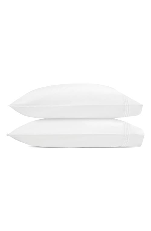 Matouk Set Of 2 Amara Triple Pearl Embroidered Cotton Pillowcase