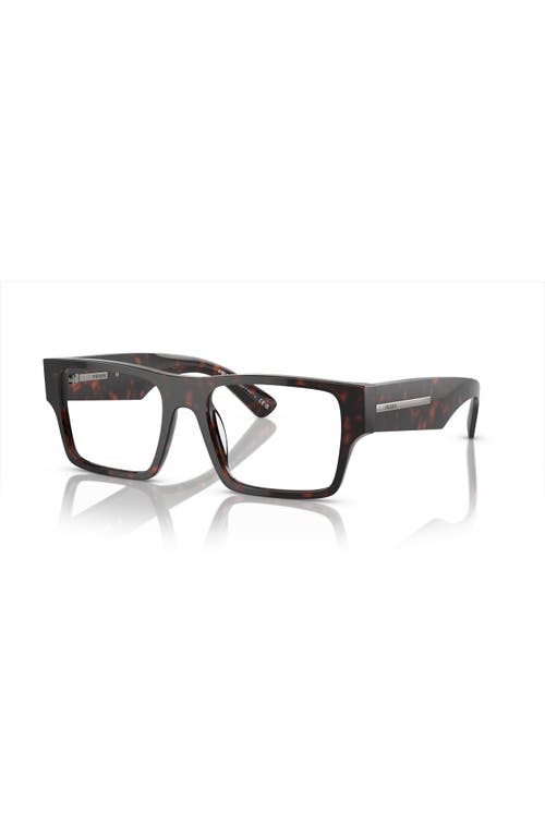 Prada 54mm Rectangle Optical Glasses In Black