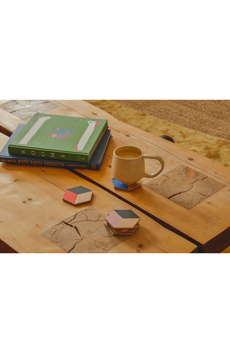 Areaware 'Table Tiles' Coasters, Alternate, color, Black Multi