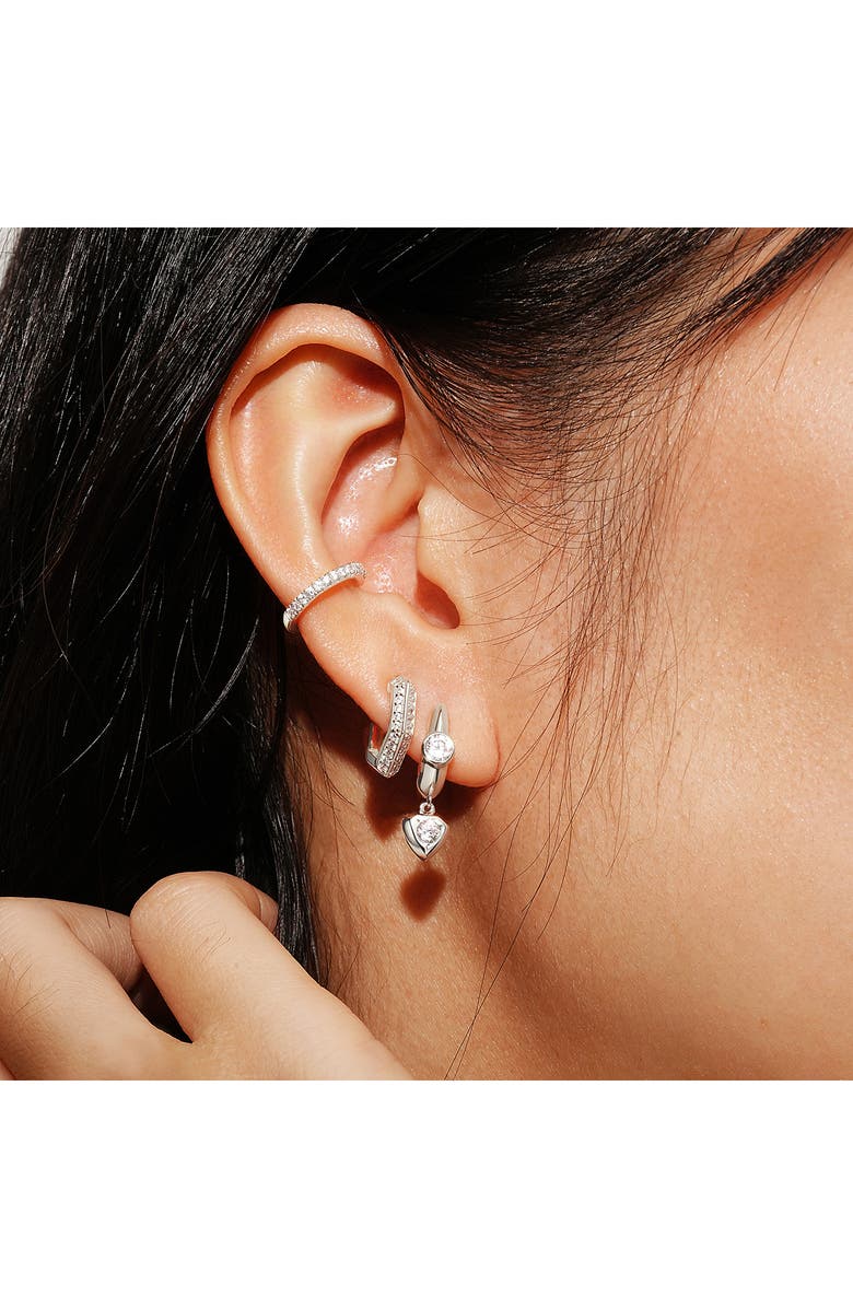 ANIA HAIE Pavé Shield Huggie Hoop Earrings, Alternate, color, Silver