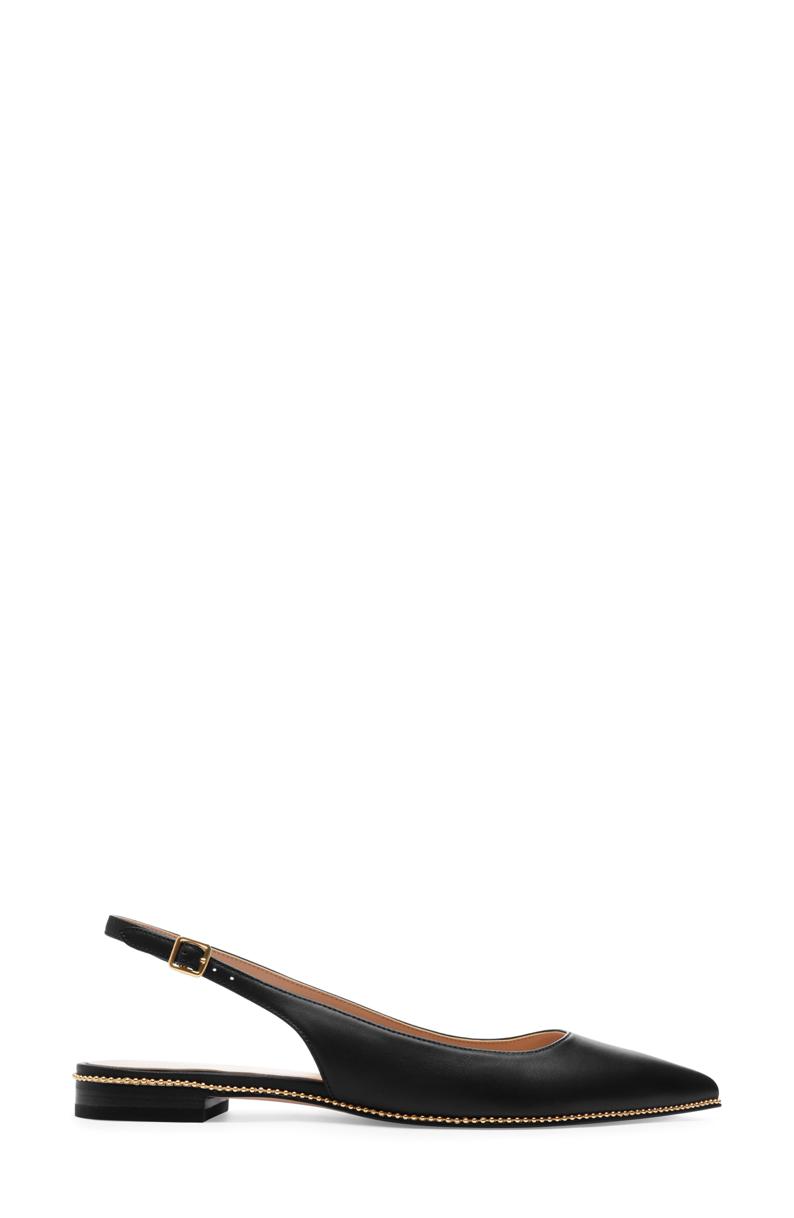 COACH Claire Slingback Pointed Toe Skimmer Flat, Alternate, color, Black