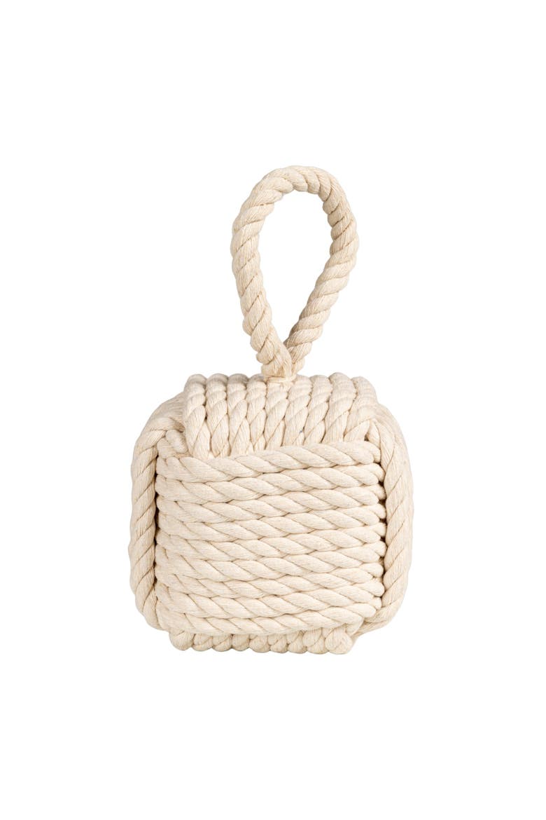 Cotton Rope Knot Door Stop, White, Alternate, color, White