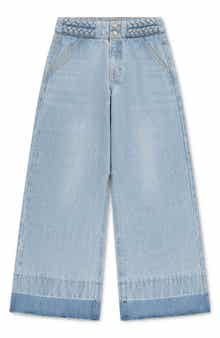 Kids' Braid High Waist Baggy Jeans