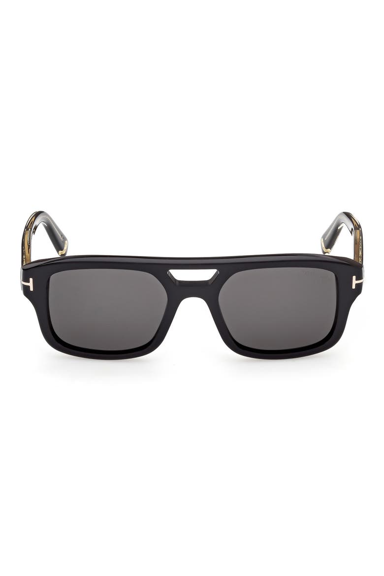 Icon 53mm Aviator Sunglasses, Main, color, SHINY BLACK/ SHINY YELLOW GOLD