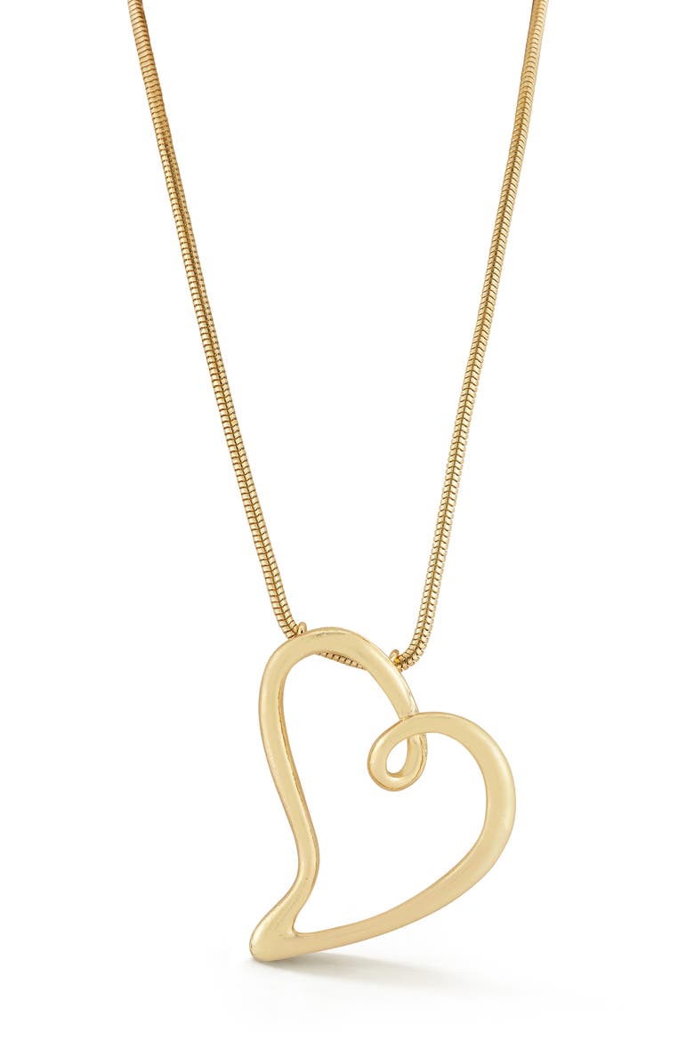 Heart Pendant Necklace, Main, color, GOLD