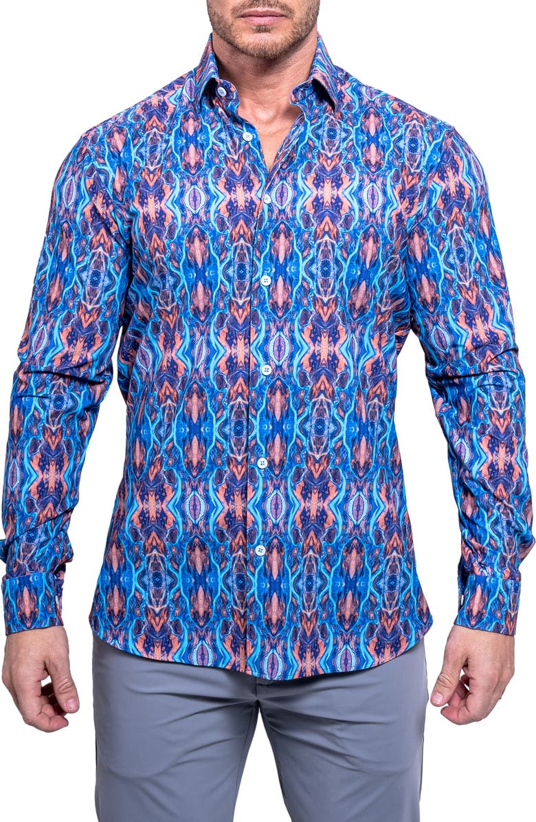 Maceoo Fibonacci Resistance Contemporary Fit Button-Up Shirt, Main, color,