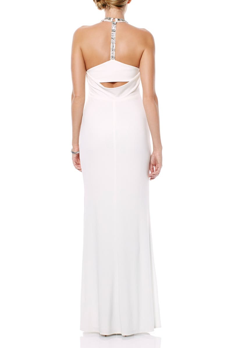 Laundry by Shelli Segal Embellished Jersey T-Back Gown, Alternate, color, 