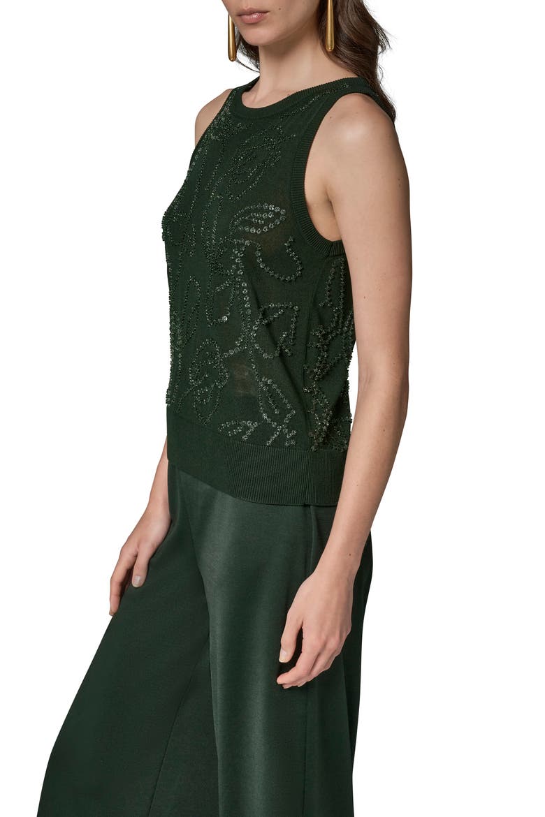 Beaded Sleeveless Top, Alternate, color, BLACK FOREST