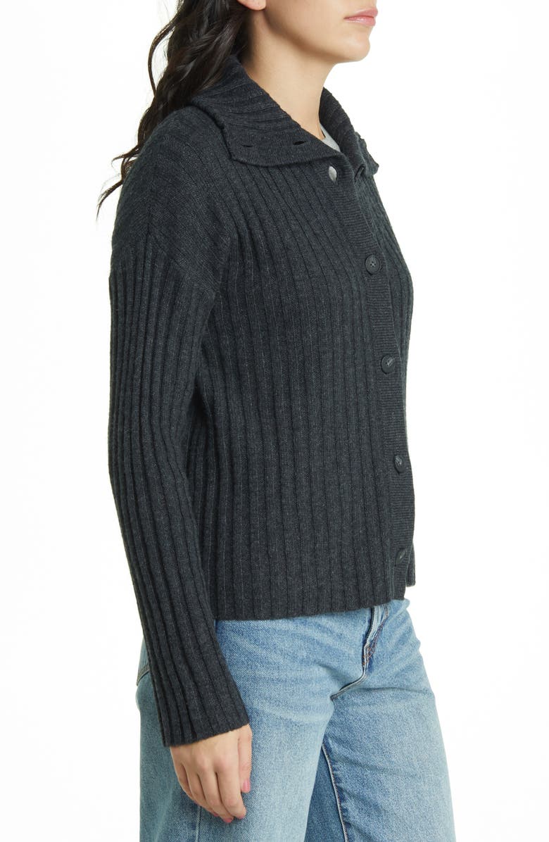 Madewell Wool Blend Oversize Collar Cardigan, Alternate, color, 