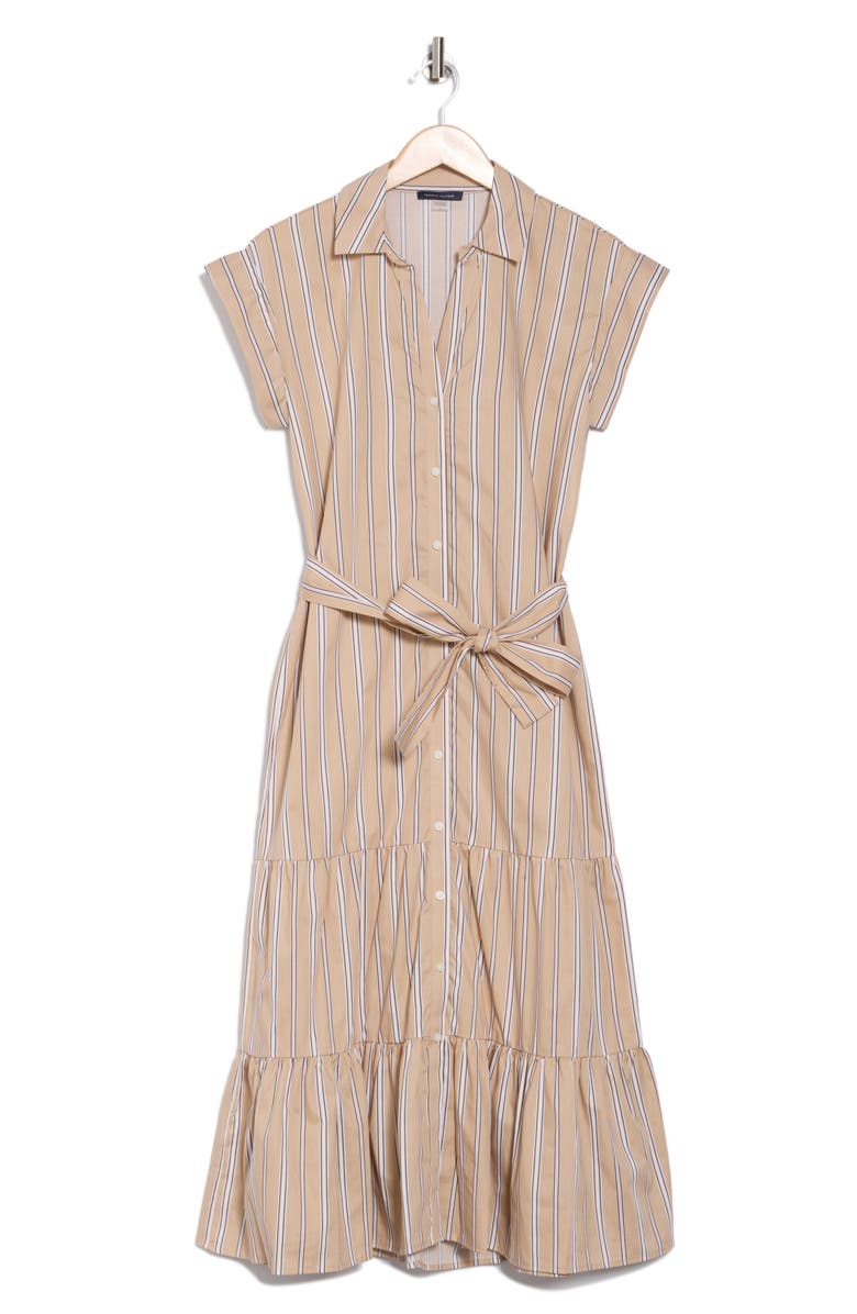 Cap Sleeve Tiered Shirtdress