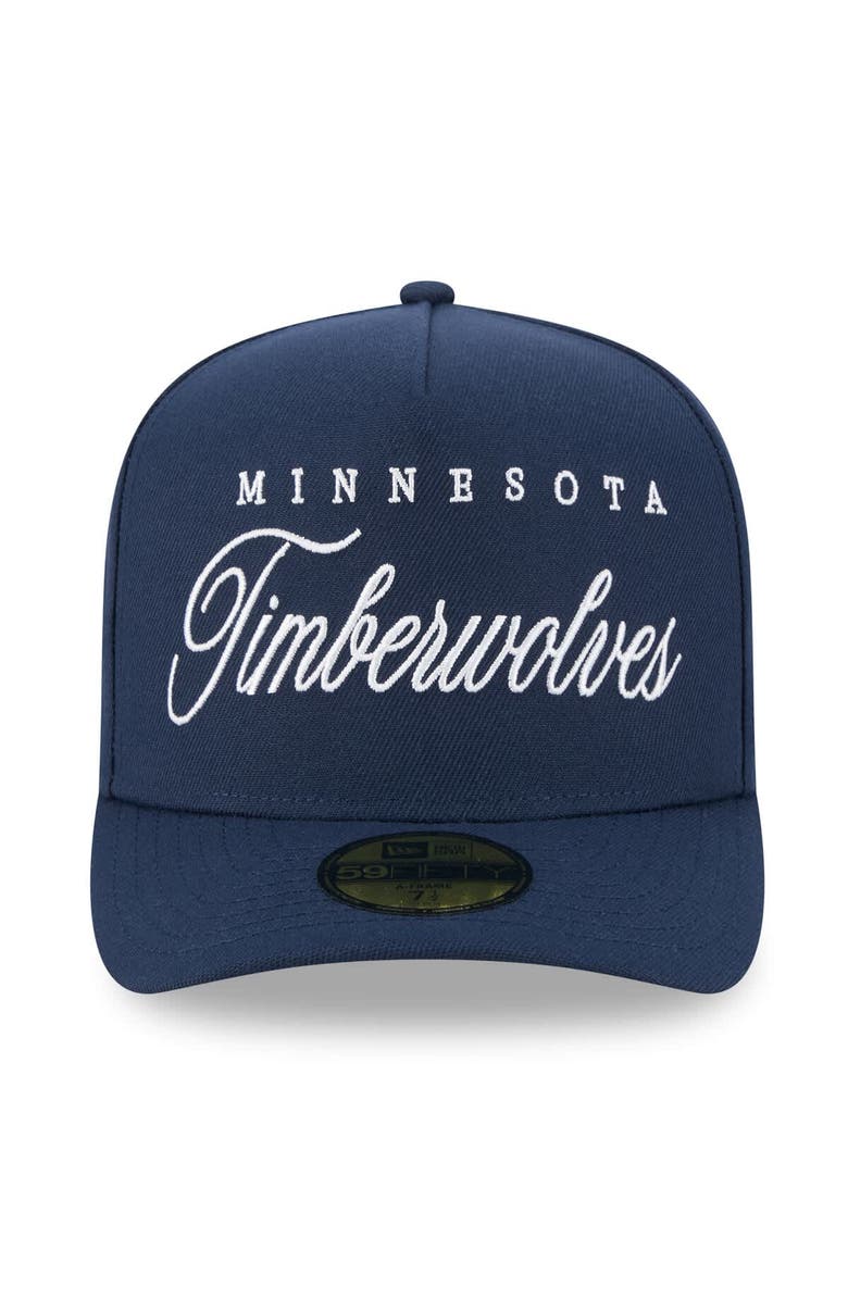 New Era Men's New Era Navy Minnesota Timberwolves 2025 NBA Draft A-Frame 59FIFTY Fitted Hat, Alternate, color, Navy