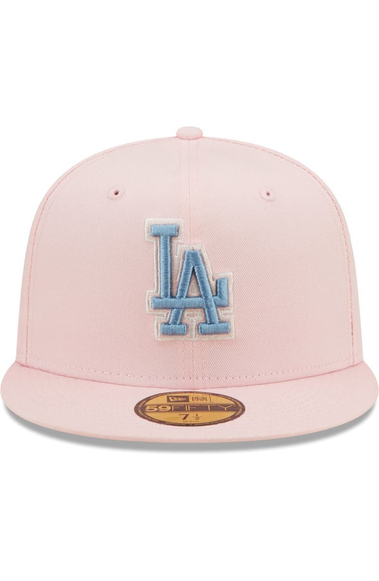 New Era Men's New Era Pink/Sky Blue Los Angeles Dodgers Dodger Stadium 40th Anniversary Undervisor 59FIFTY Fitted Hat, Alternate, color,