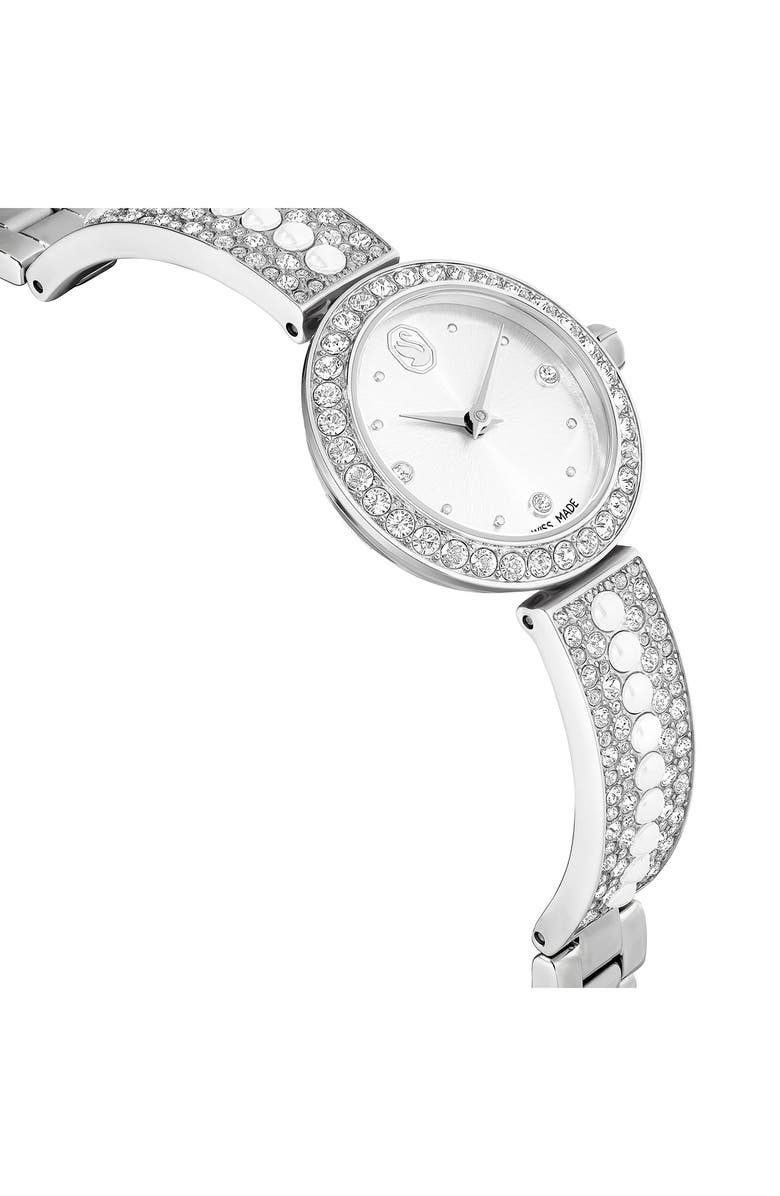 Swarovski Matrix Faux Pearl Bracelet Watch, 26mm, Alternate, color, Silver