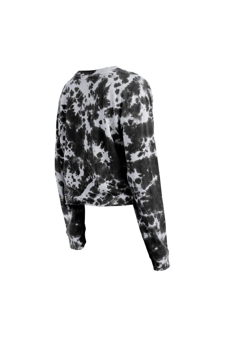 Women's New Era Black Chicago White Sox Tie-Dye Cropped Long Sleeve T-Shirt, Alternate, color, Black