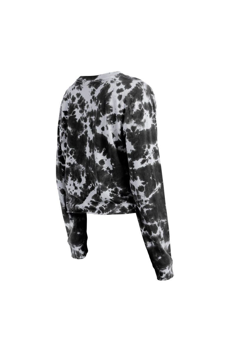 New Era Women's New Era Black Chicago White Sox Tie-Dye Cropped Long Sleeve T-Shirt, Alternate, color, Black