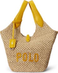 Polo Ralph Lauren Medium Play Raffia Tote