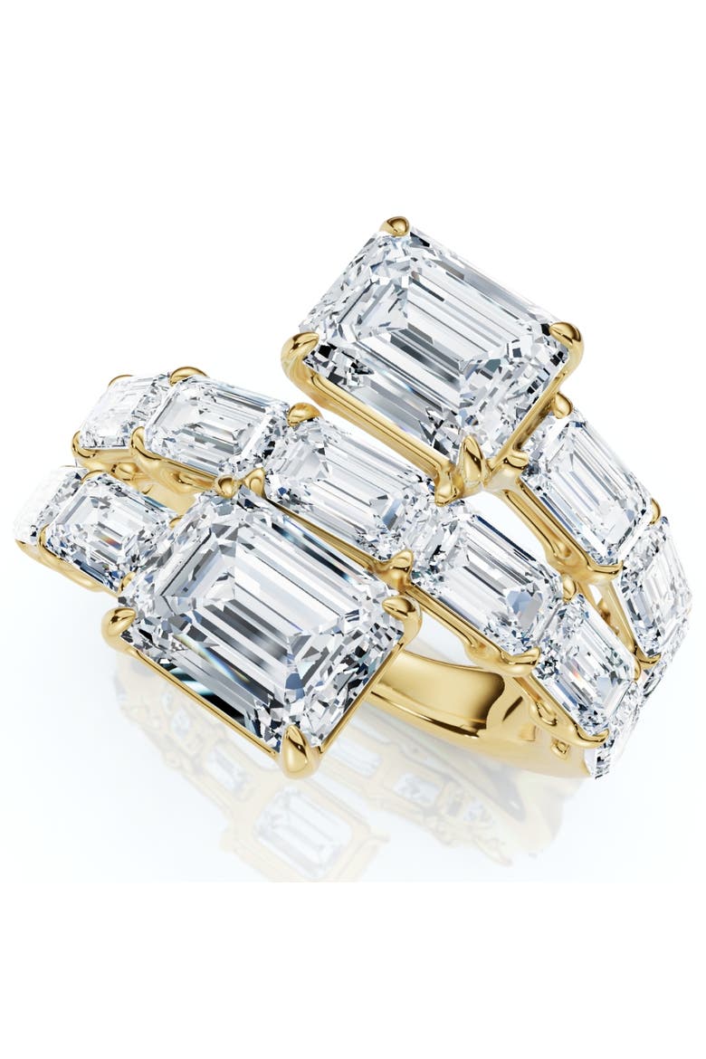6 1/2Ct Emerald Cut Diamond Ring Gold Women's Right Hand Anniversary Band, Main, color, 14k Yellow Gold
