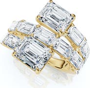 Bliss Diamond 6 1/2Ct Emerald Cut Diamond Ring Gold Women's Right Hand Anniversary Band