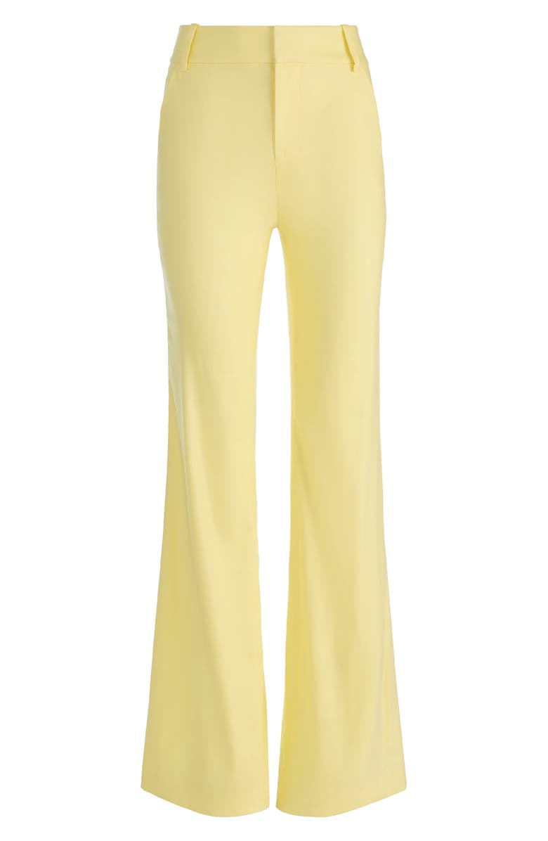 Alice + Olivia Lula Linen Blend Flare Leg Pants, Alternate, color, Butter