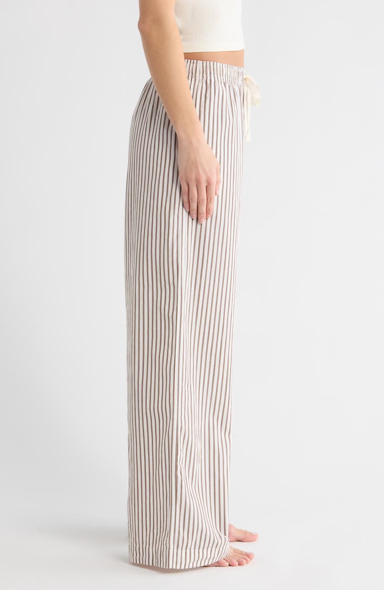Nordstrom Cotton Poplin Pajama Pants, Alternate, color, Ivory- Brown Olivia Stripe