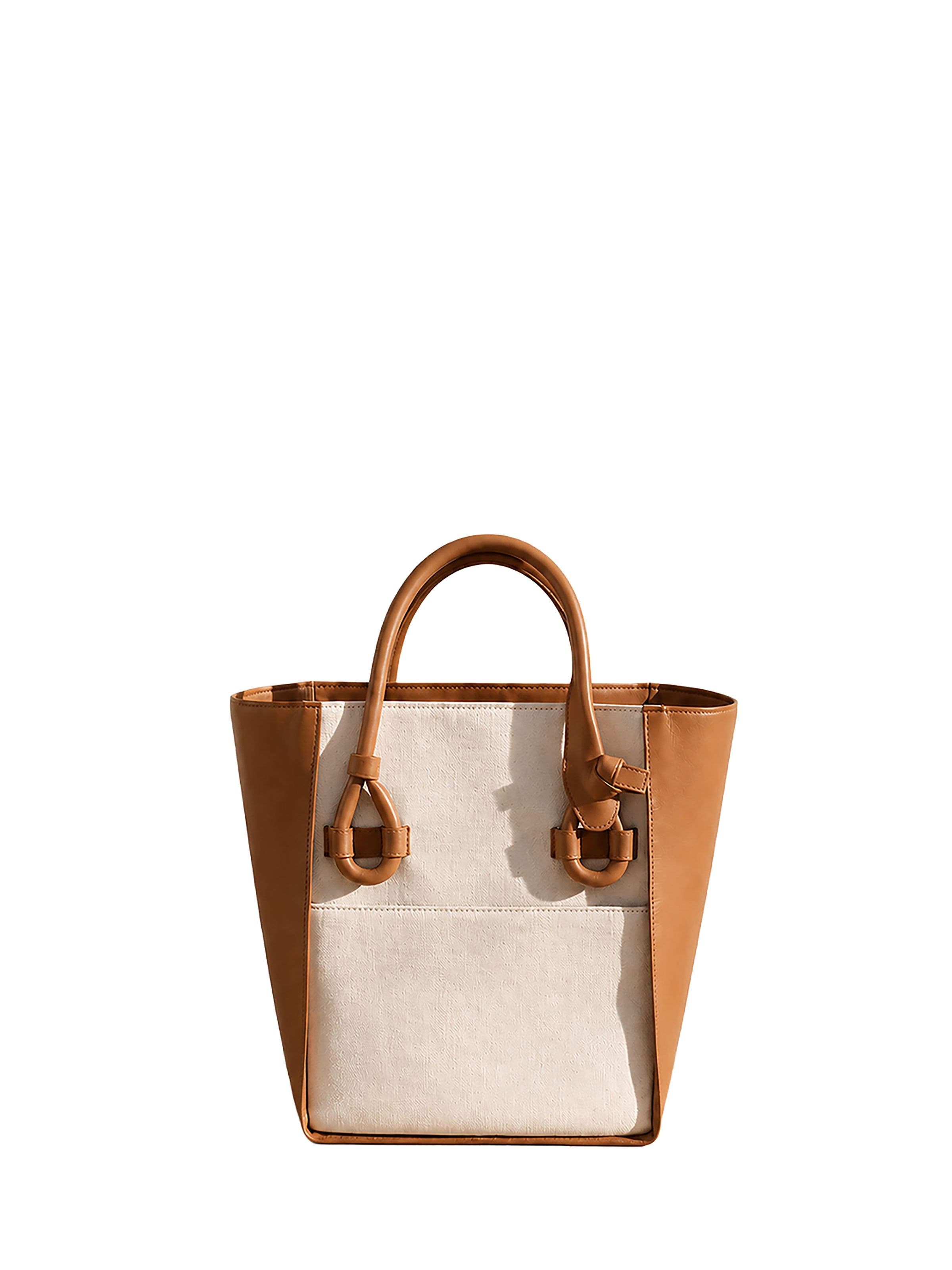 North / South Tote Bag Canvas, Main, color, Brandy