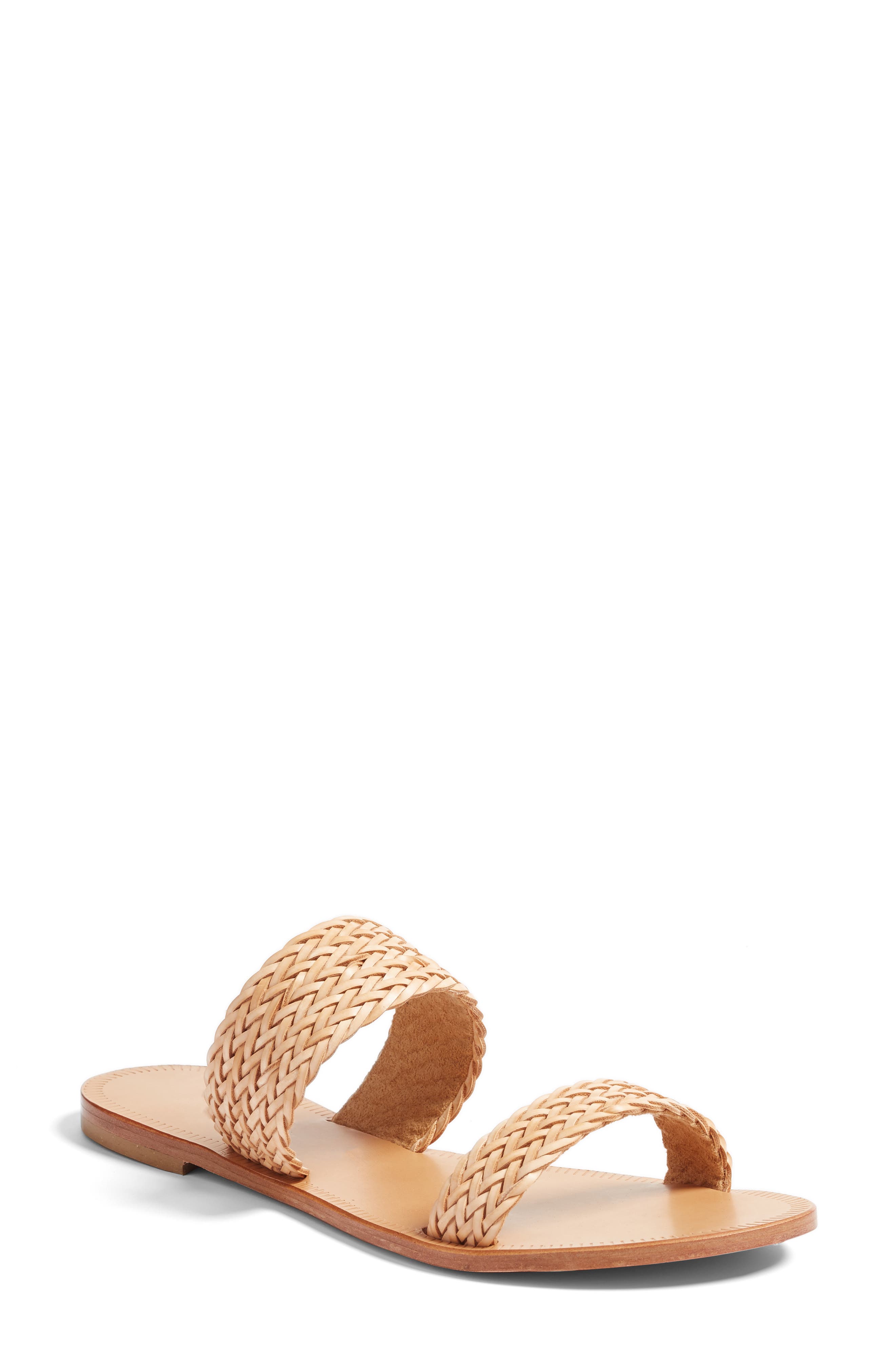 a la Plage 'Sable' Leather Slip-On Sandal, Main, color, NATURAL