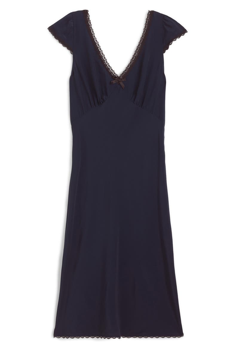 Layton Lace Trim Slipdress, Alternate, color, DEEP INDIGO