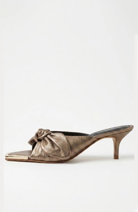 Brida Mule Kitten Heel Haumea Gold