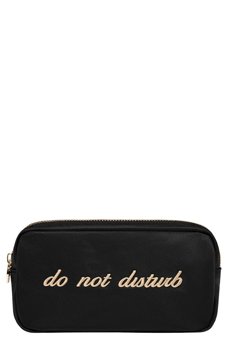 Stoney Clover Lane Small Do Not Disturb Pouch, Main, color, Noir