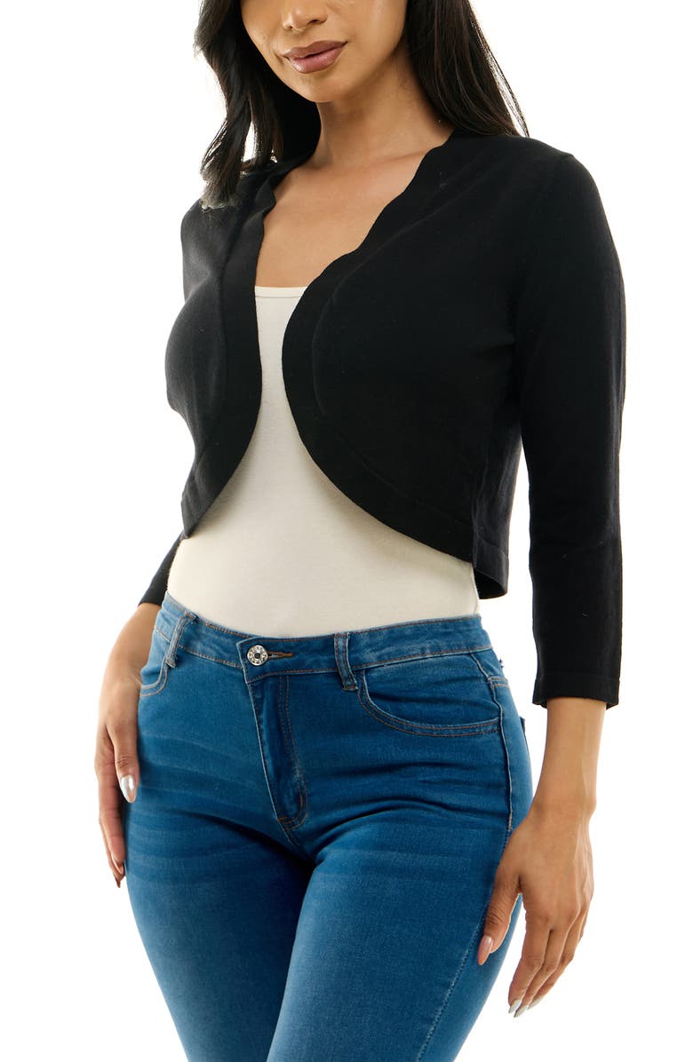 Nina Leonard Knit Bolero Cardigan, Alternate, color, 