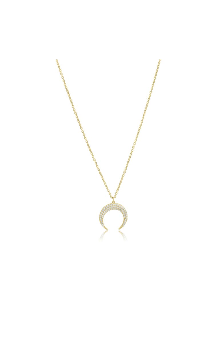 The Lovery Fine Jewelry CZ Crescent Horn Necklace, Main, color, Gold Plated Sterling Silver