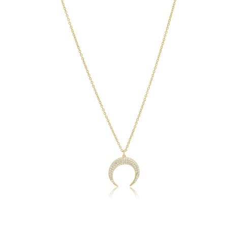 CZ Crescent Horn Necklace