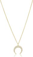 The Lovery Fine Jewelry CZ Crescent Horn Necklace
