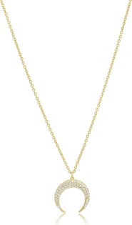 The Lovery Fine Jewelry CZ Crescent Horn Necklace