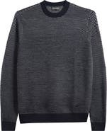 Emporio Armani Textured Dot Virgin Wool Crewneck Sweater