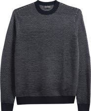 Emporio Armani Textured Dot Virgin Wool Crewneck Sweater