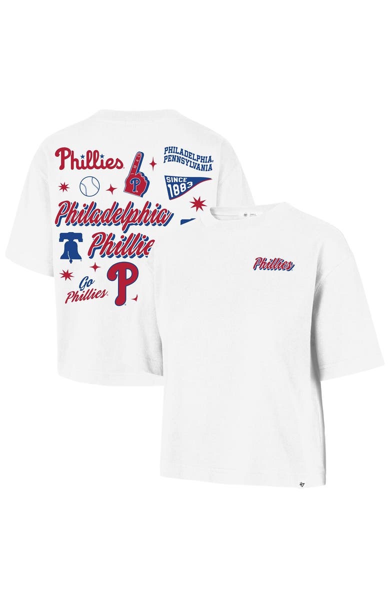 '47 Women's '47  White Philadelphia Phillies Collage Script Reed City T-Shirt, Main, color, White