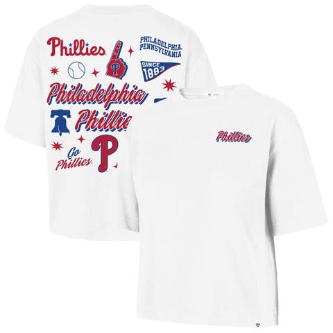 Women's '47  White Philadelphia Phillies Collage Script Reed City T-Shirt