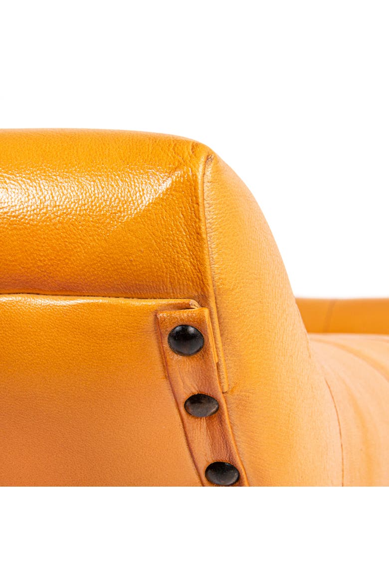 Wood and Goat Leather Bench, Camel, Alternate, color, Natural