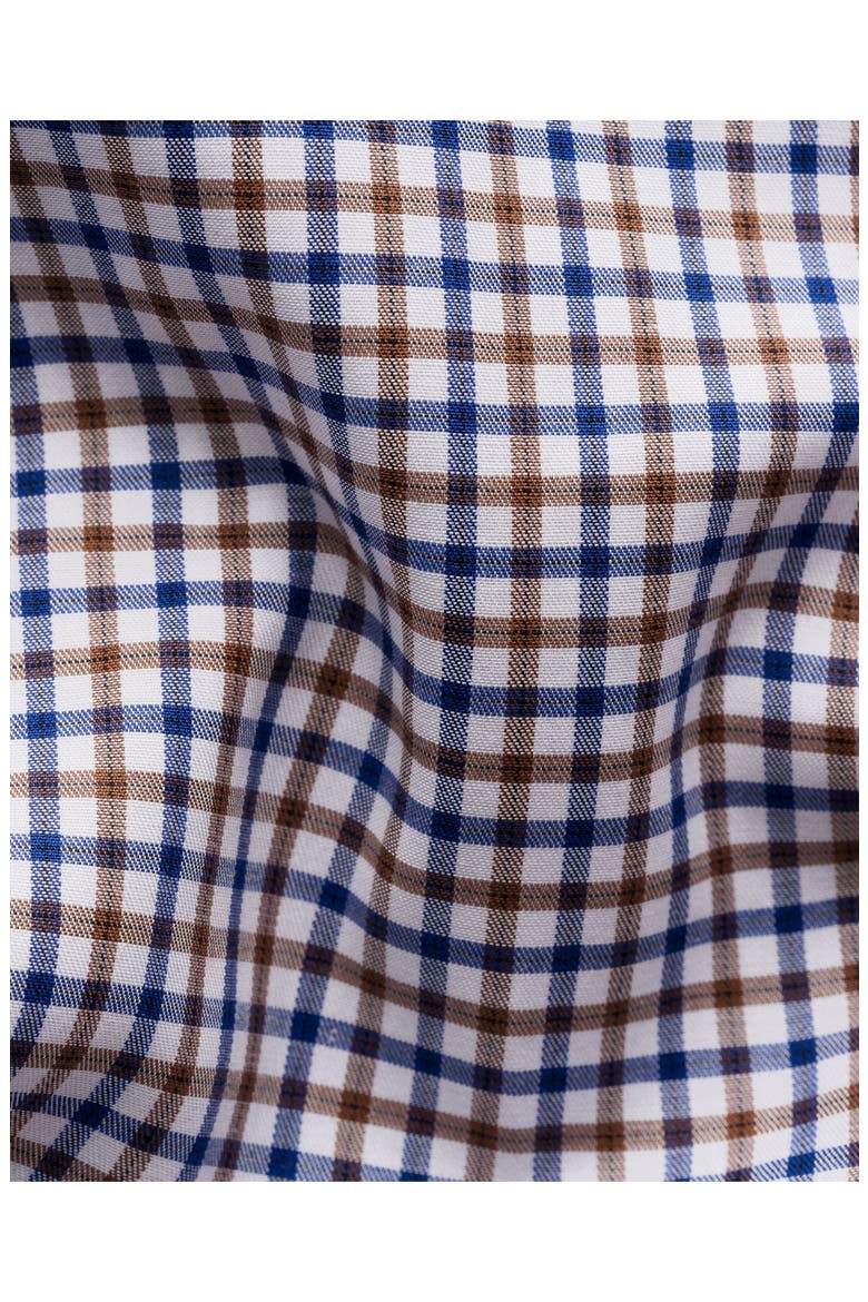 Micro Check Slim Fit Dress Shirt, Alternate, color, MEDIUM BROWN