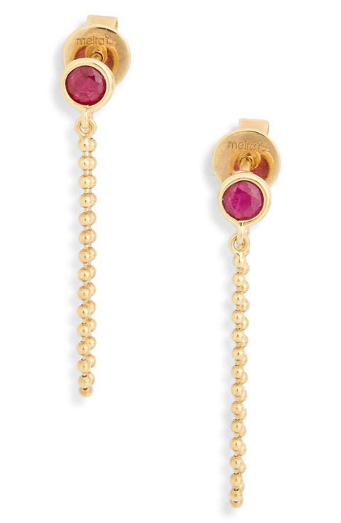 Ruby Chain Front/Back Earrings