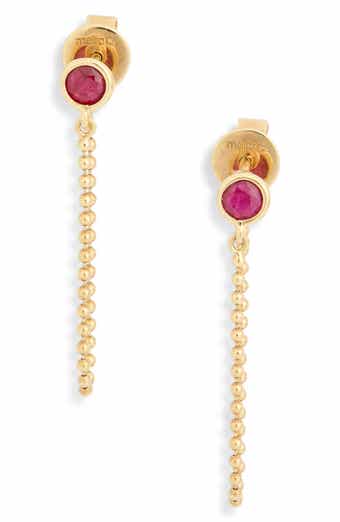 Meira T Ruby Chain Front/Back Earrings