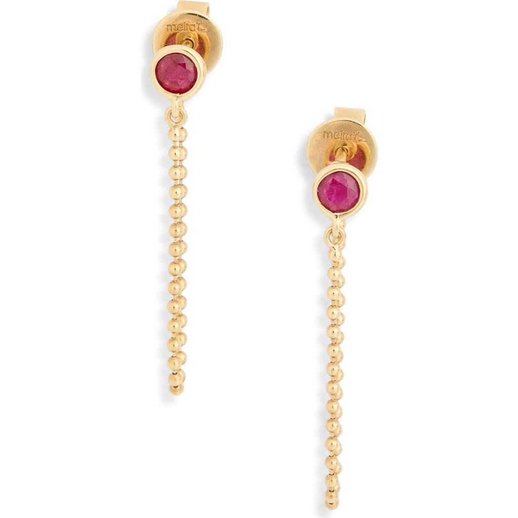 Meira T Ruby Chain Front/back Earrings