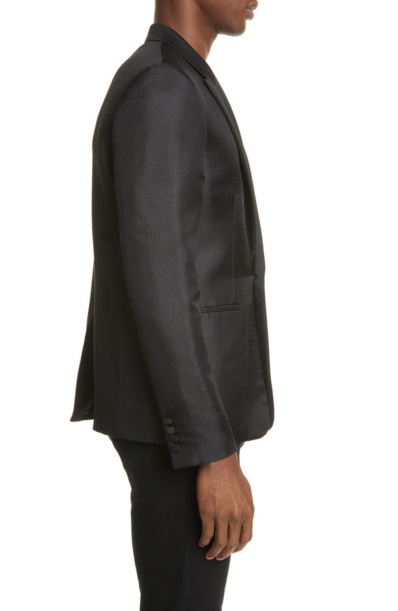 Saint Laurent Veste Courte Silk Blend Dinner Jacket, Alternate, color, 