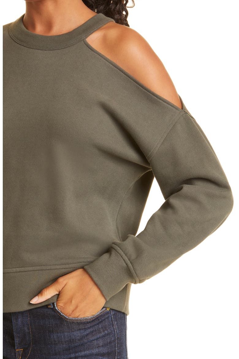 Quincy Cutout Sweatshirt, Alternate, color, OLIVE
