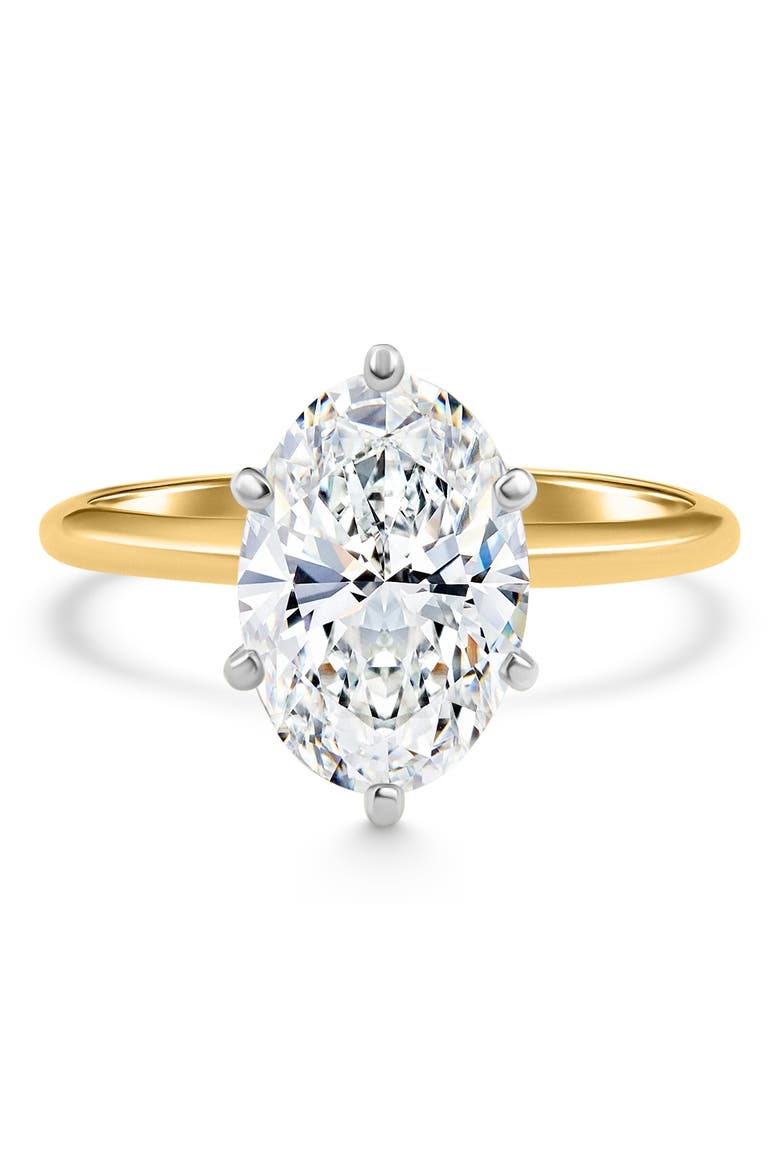 Certified 4Ct Oval Solitaire Diamond Engagement Ring 14k Gold Lab Grown, Main, color, 14k Yellow Gold