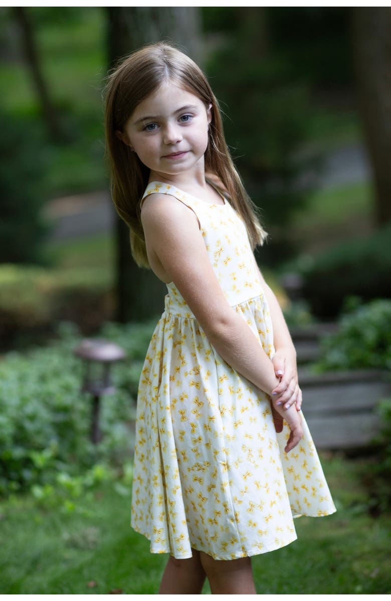 WORTHY THREADS Girls Cross Back Woven Dress, Alternate, color, Pasta