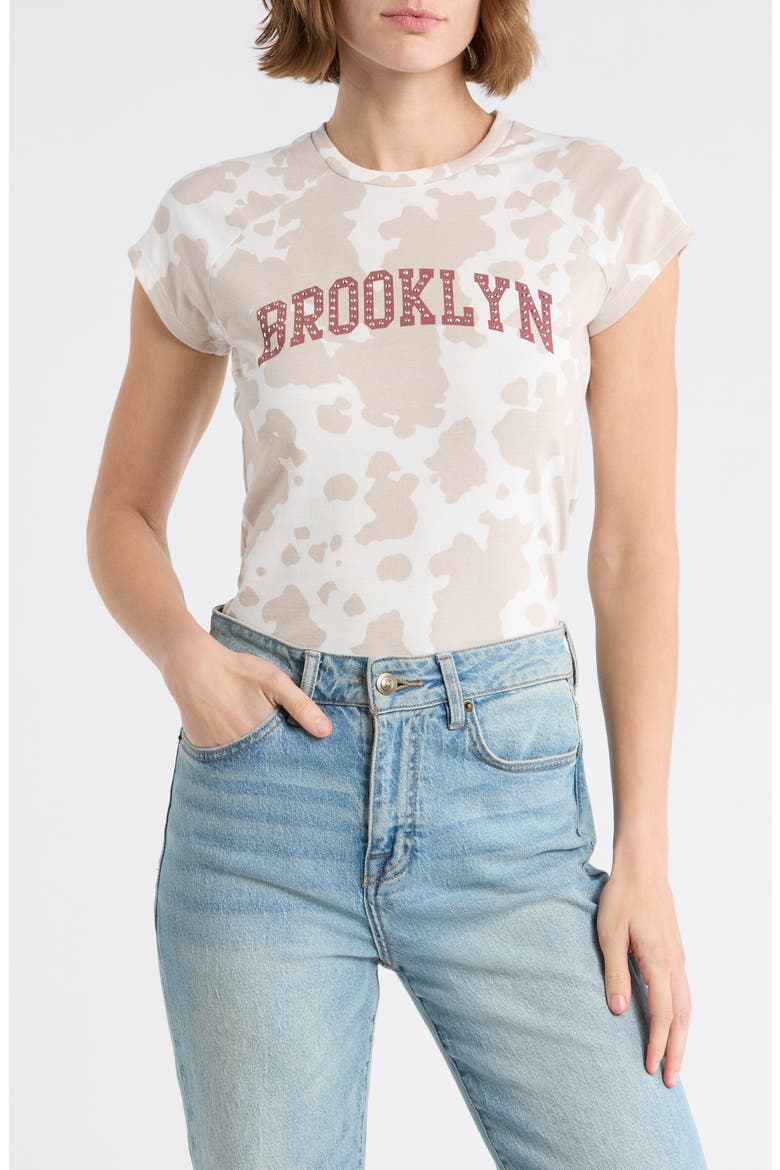 Brooklyn Studded Graphic T-Shirt, Main, color, MARSHMALLOW